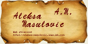 Aleksa Mašulović vizit kartica